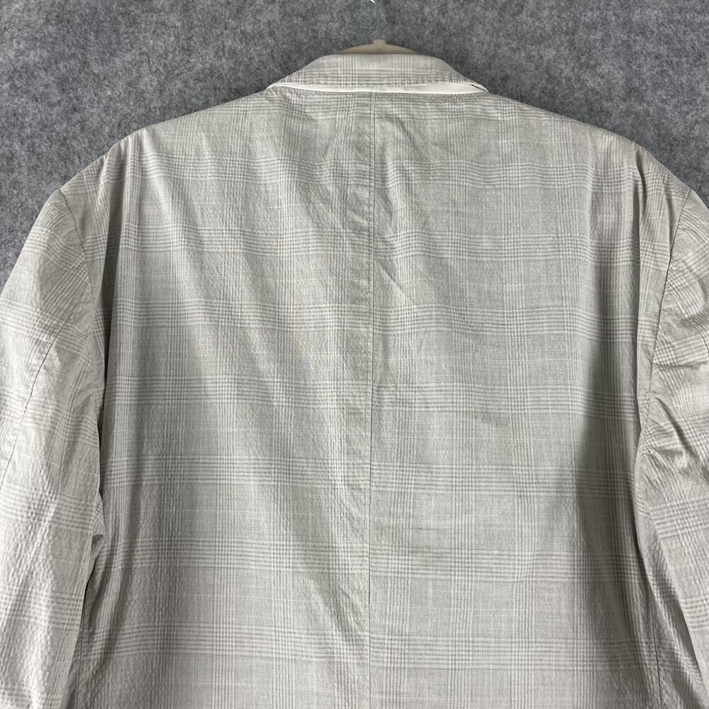 Kroon Seersucker Blazer Mens 48R Gray Glen Check Cotton Linen Unstructured - Picture 13 of 16